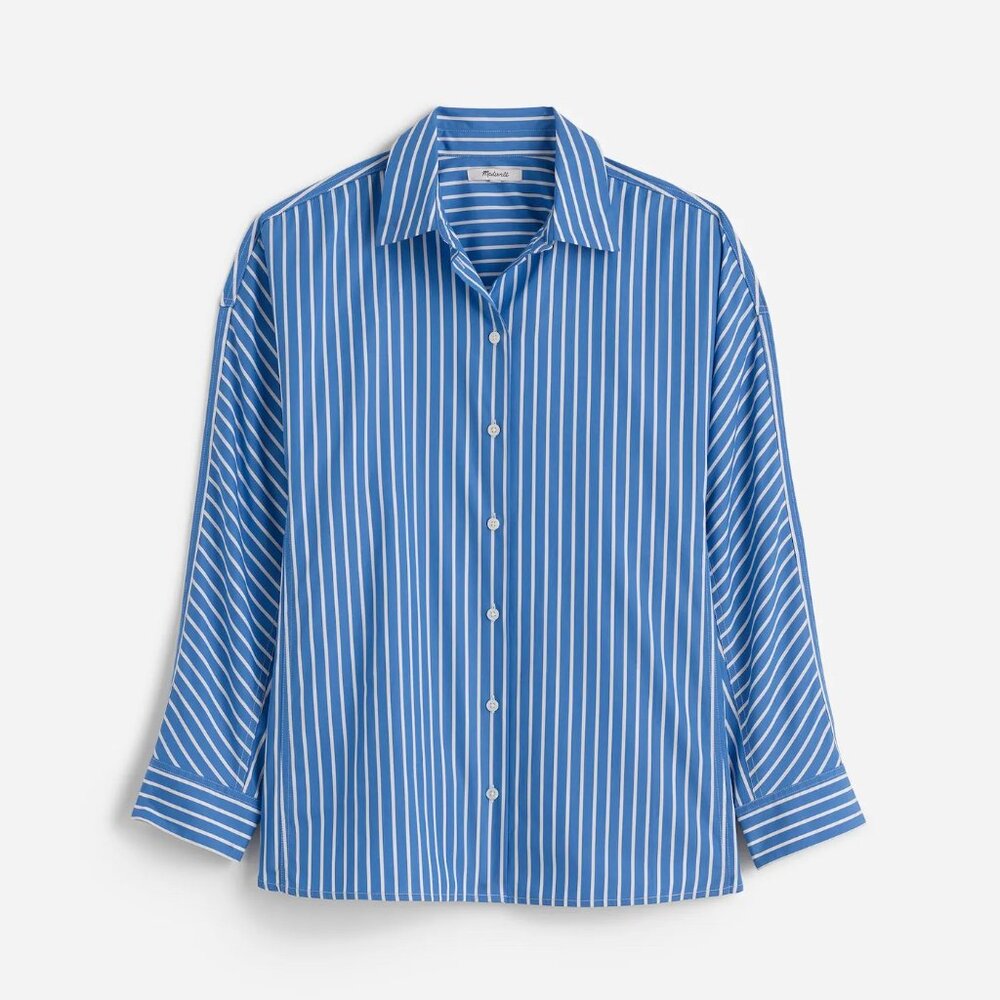 Madewell Poplin Oversized  Button Up Shirt, Size XS, NWT